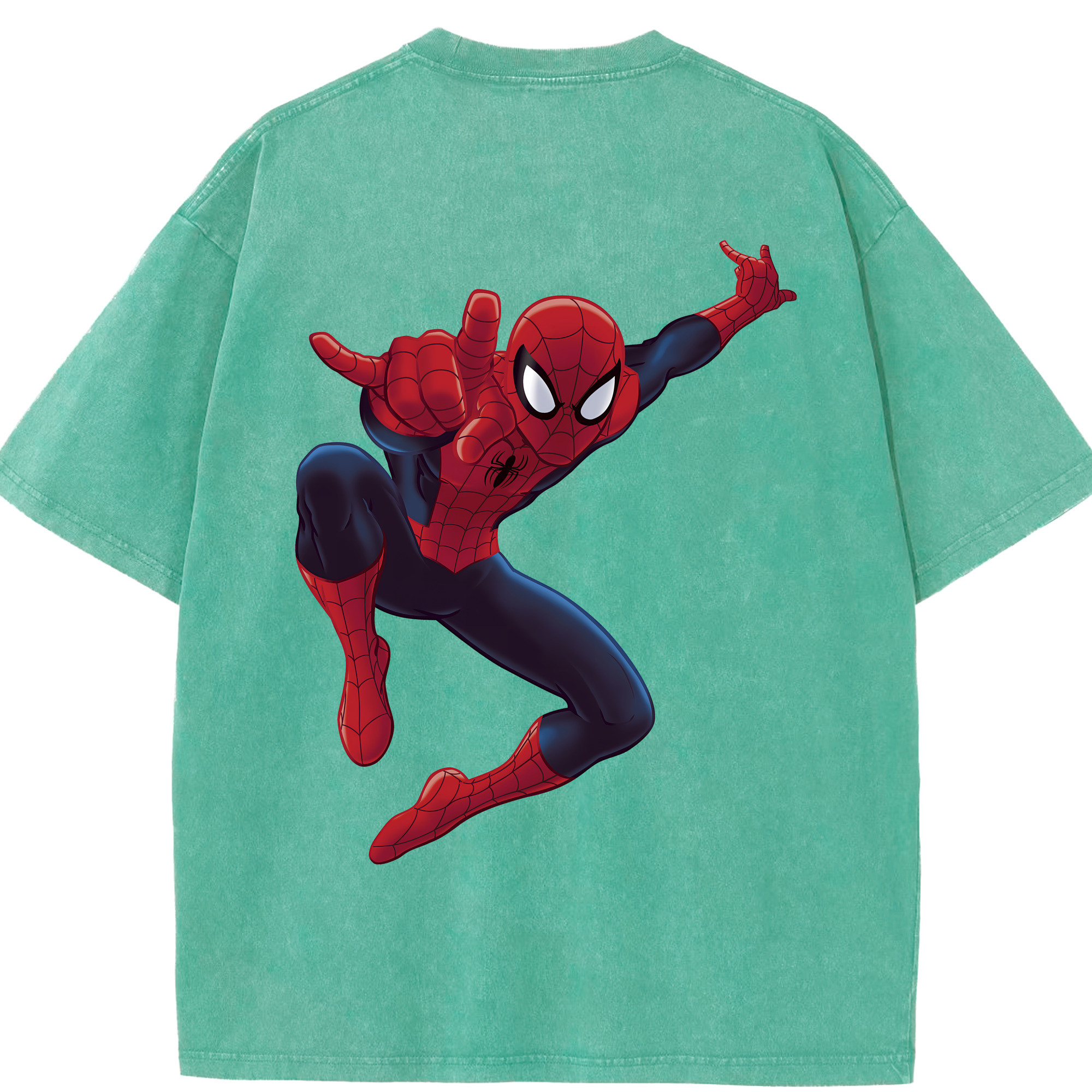 （画像用） Spider Man スパイダーマン 綿100% ヴィンテージ風 半袖Tシャツ（背面プリント）
